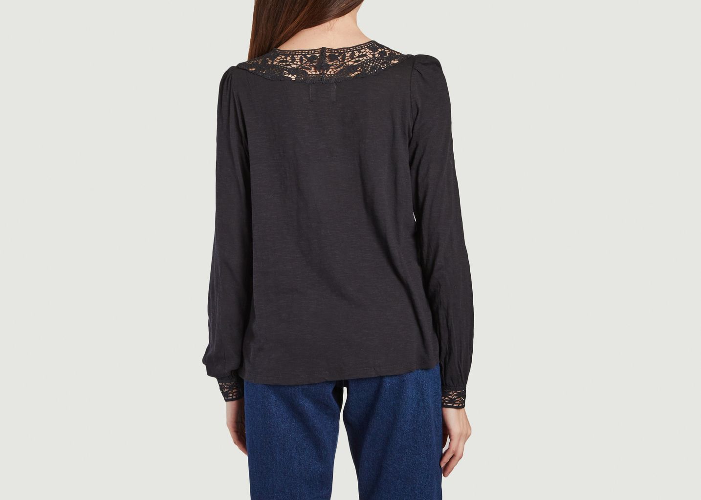 T-shirt manches longues avec guipure Eyes - Swildens