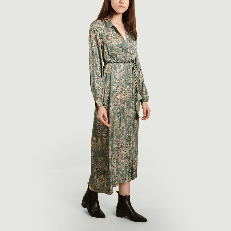 Chine Paisley print long shirt dress - Swildens