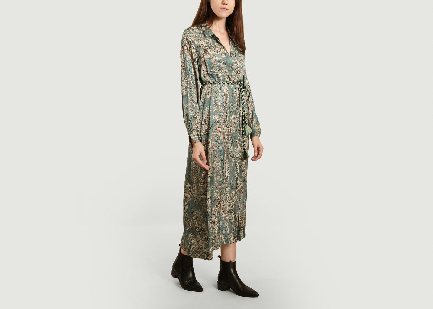 Chine Paisley print long shirt dress - Swildens
