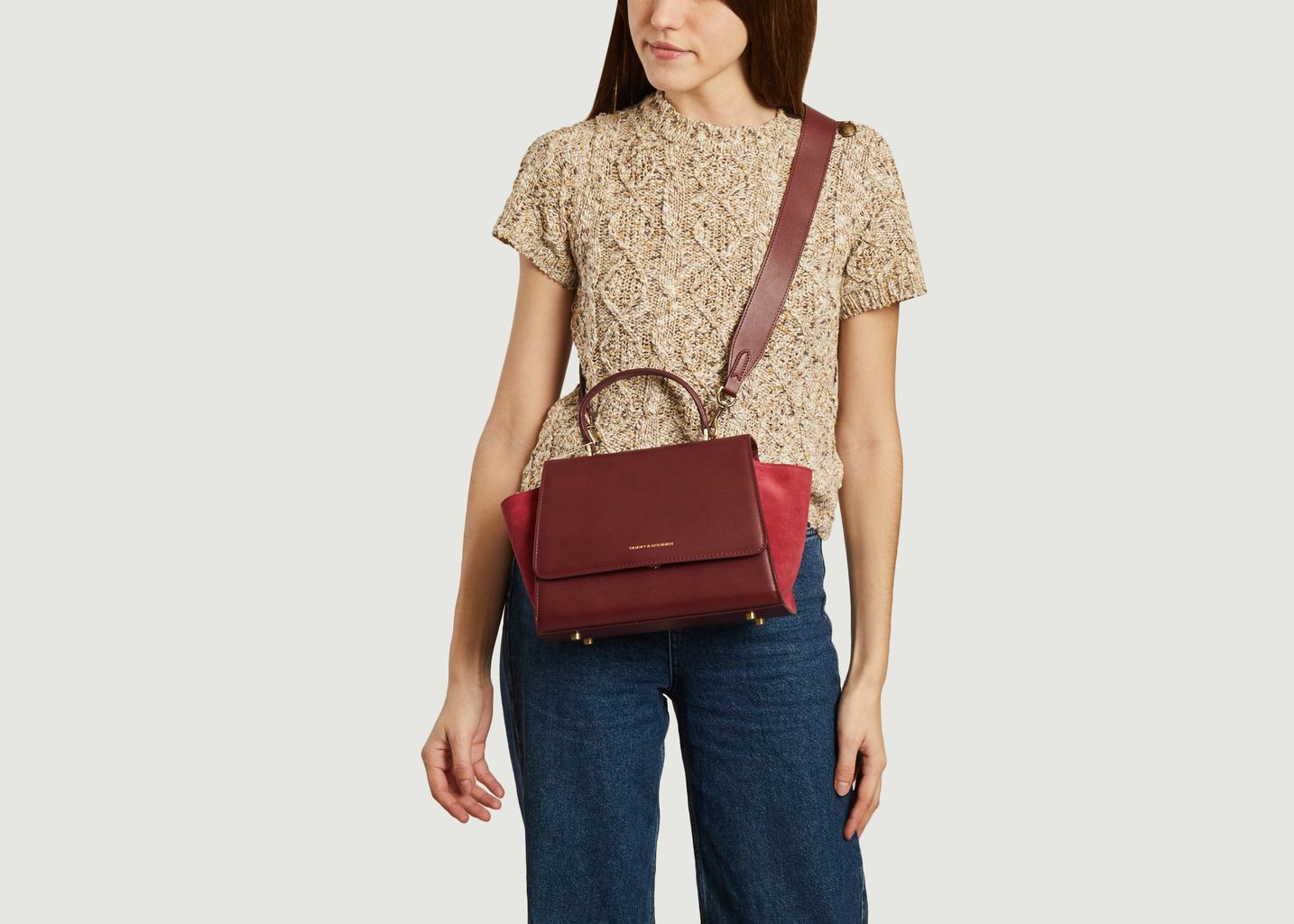 Sac en cuir bi-matière Alexia Mini - Tammy & Benjamin