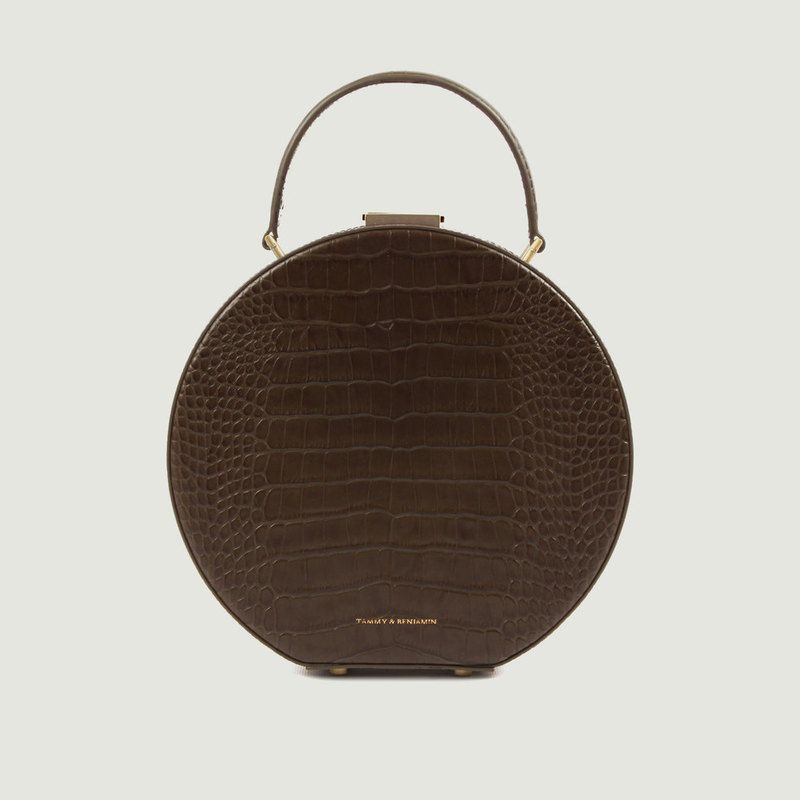 Sac Rond En Cuir Effet Crocodile Hatbox - Tammy & Benjamin