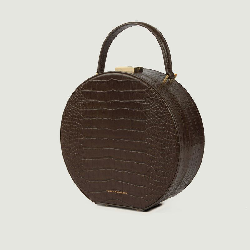 Sac Rond En Cuir Effet Crocodile Hatbox - Tammy & Benjamin