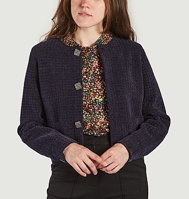 Houndstooth jacquard and lurex Guest cardigan