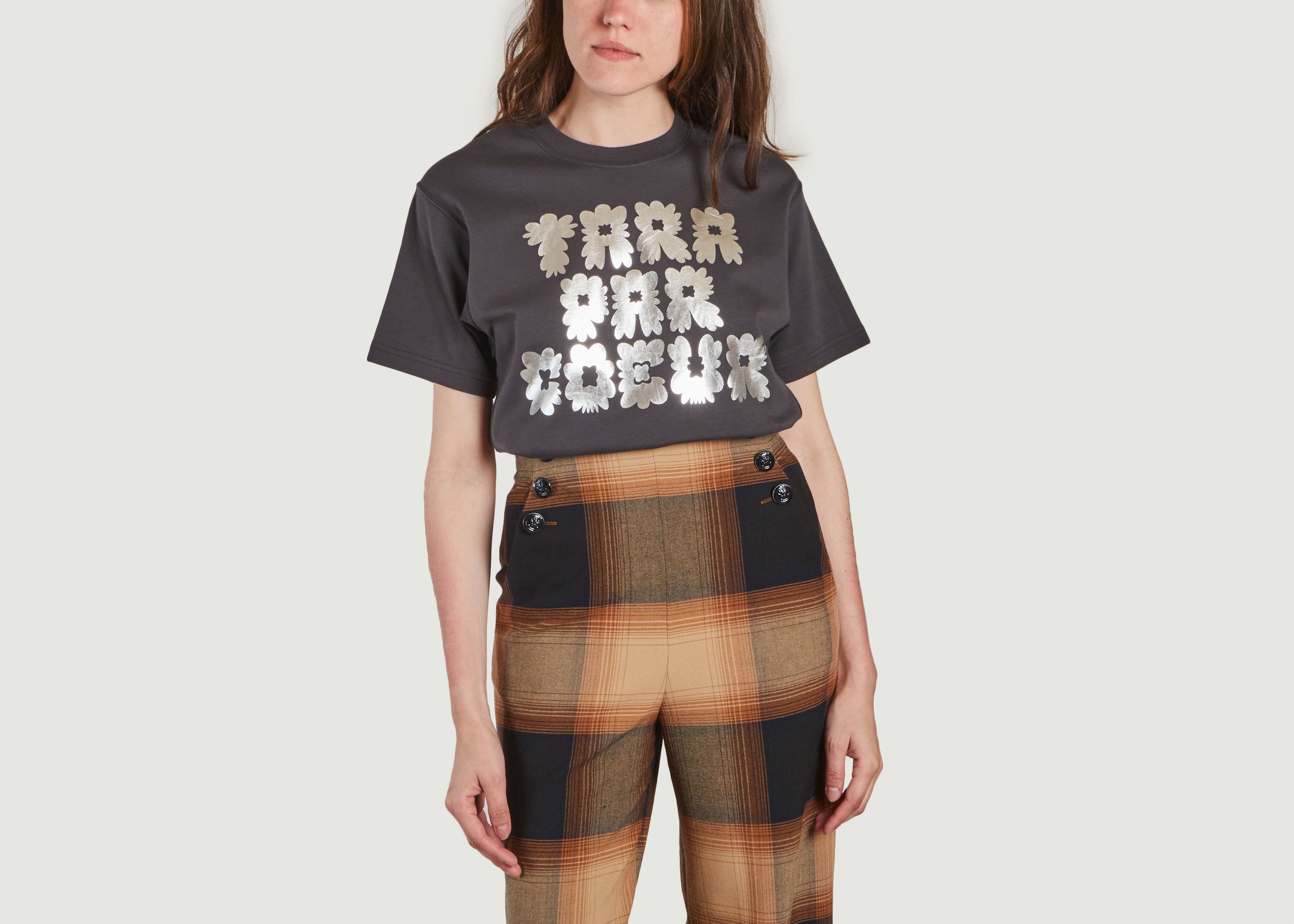 Loose-fitting T-Shirt mit Shamrock-Schriftzug - Tara Jarmon