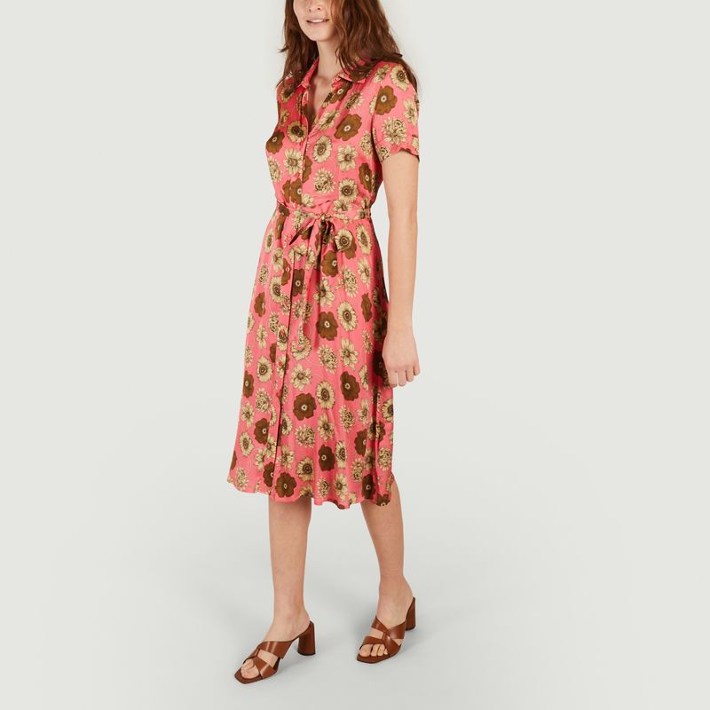 Retro floral print short sleeve shirt-dress Print Tara Jarmon | L’Exception
