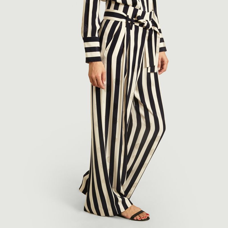 Pantalon large rayé avec motif coquillages - Tara Jarmon