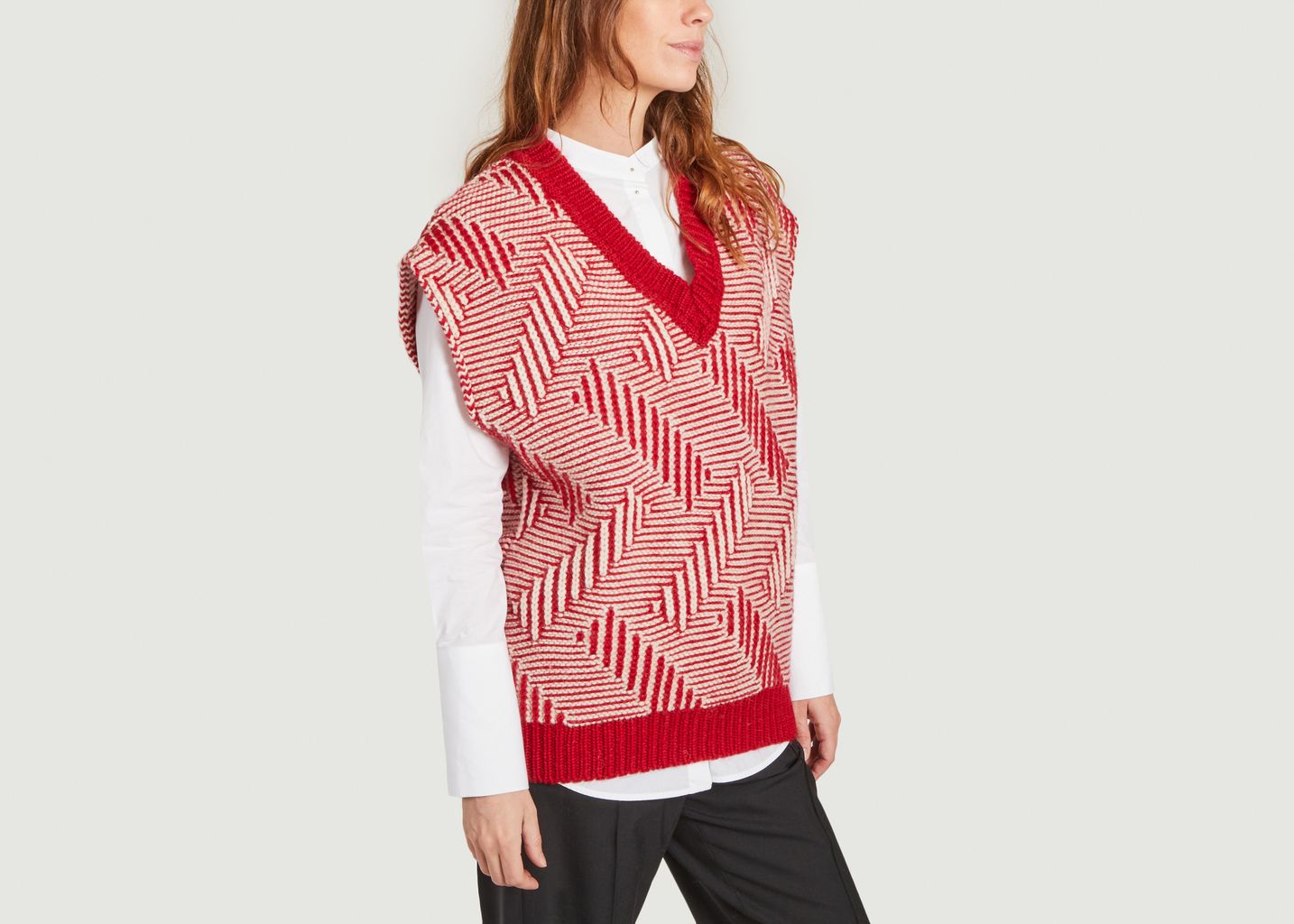 Statuto geometric pattern sleeveless sweater - TELA