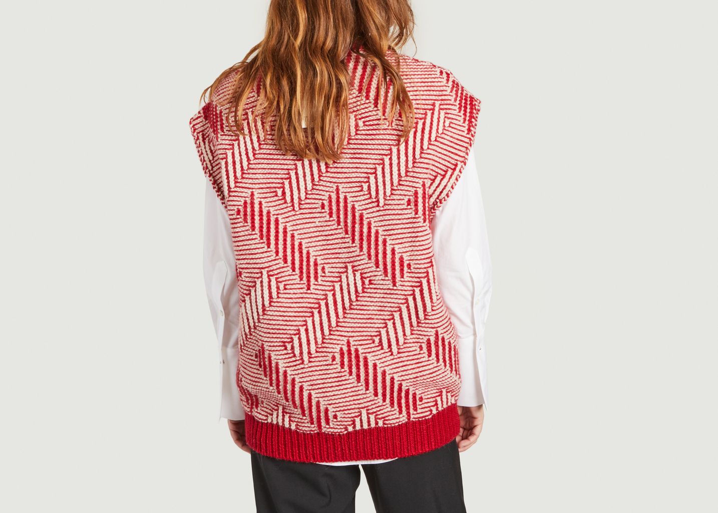 Statuto geometric pattern sleeveless sweater - TELA