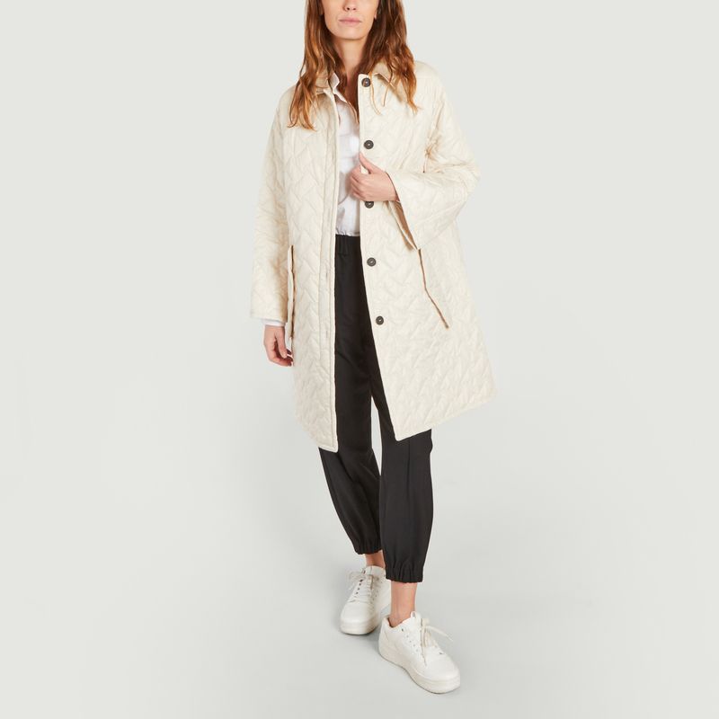 Binario quilted mid-length trench coat - TELA