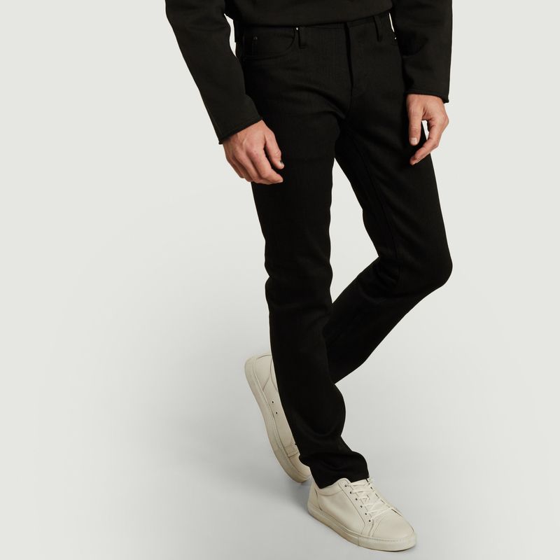 Solid Black Stretch Selvedge Skinny Jeans - The Unbranded Brand