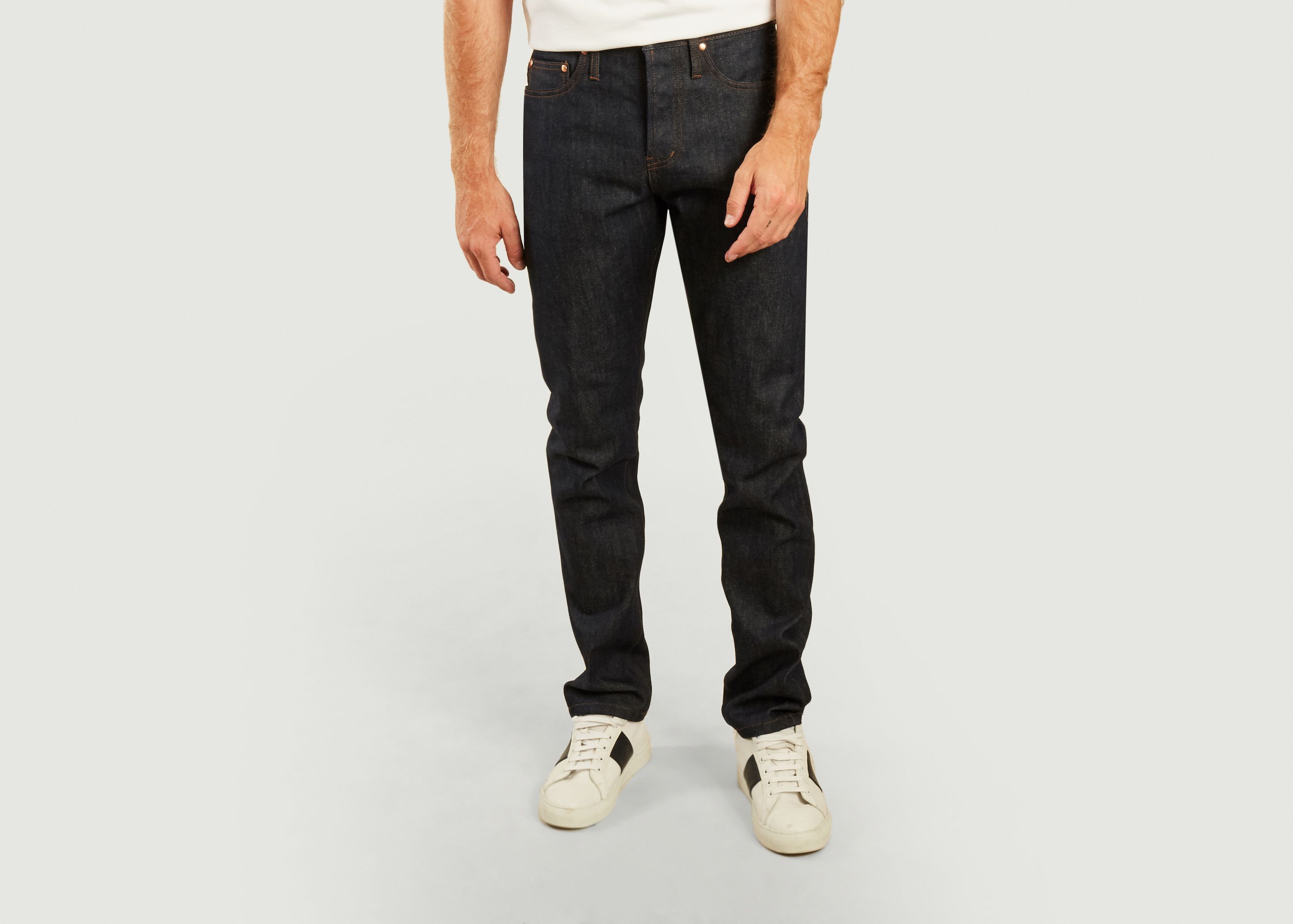UB201 konisch zulaufende Jeans mit 14,5 Unzen Webkante - The Unbranded Brand