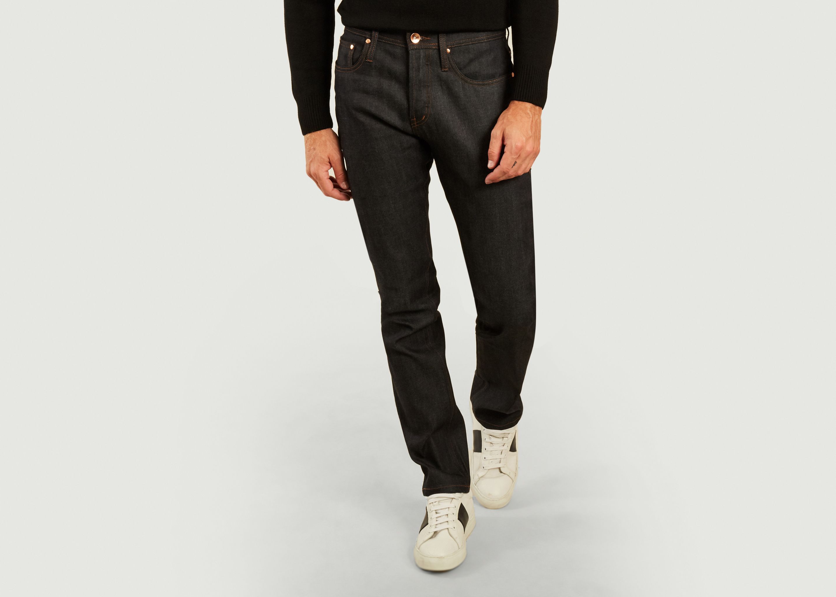 UB222 konisch zulaufende 11oz Stretch-Selvedge-Jeans - The Unbranded Brand