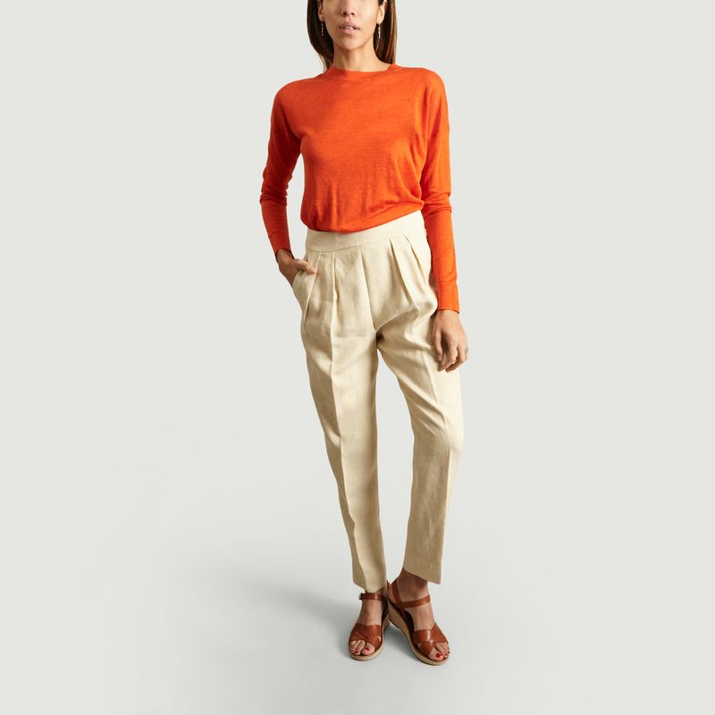 Linen Darted Trousers - Theory