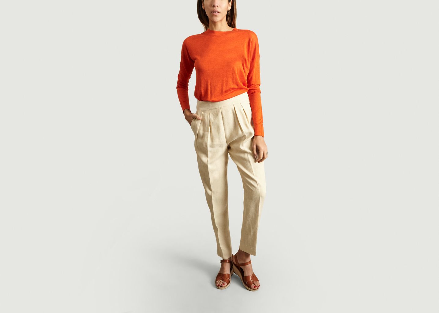 Linen Darted Trousers - Theory