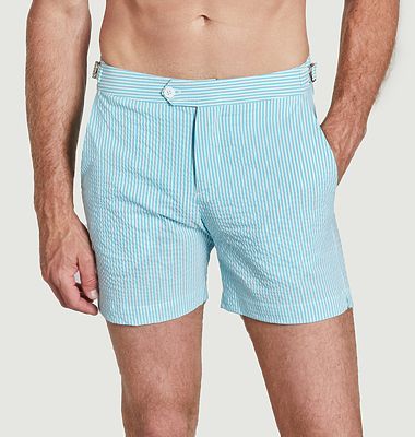 Tailored Seersucker swim shorts