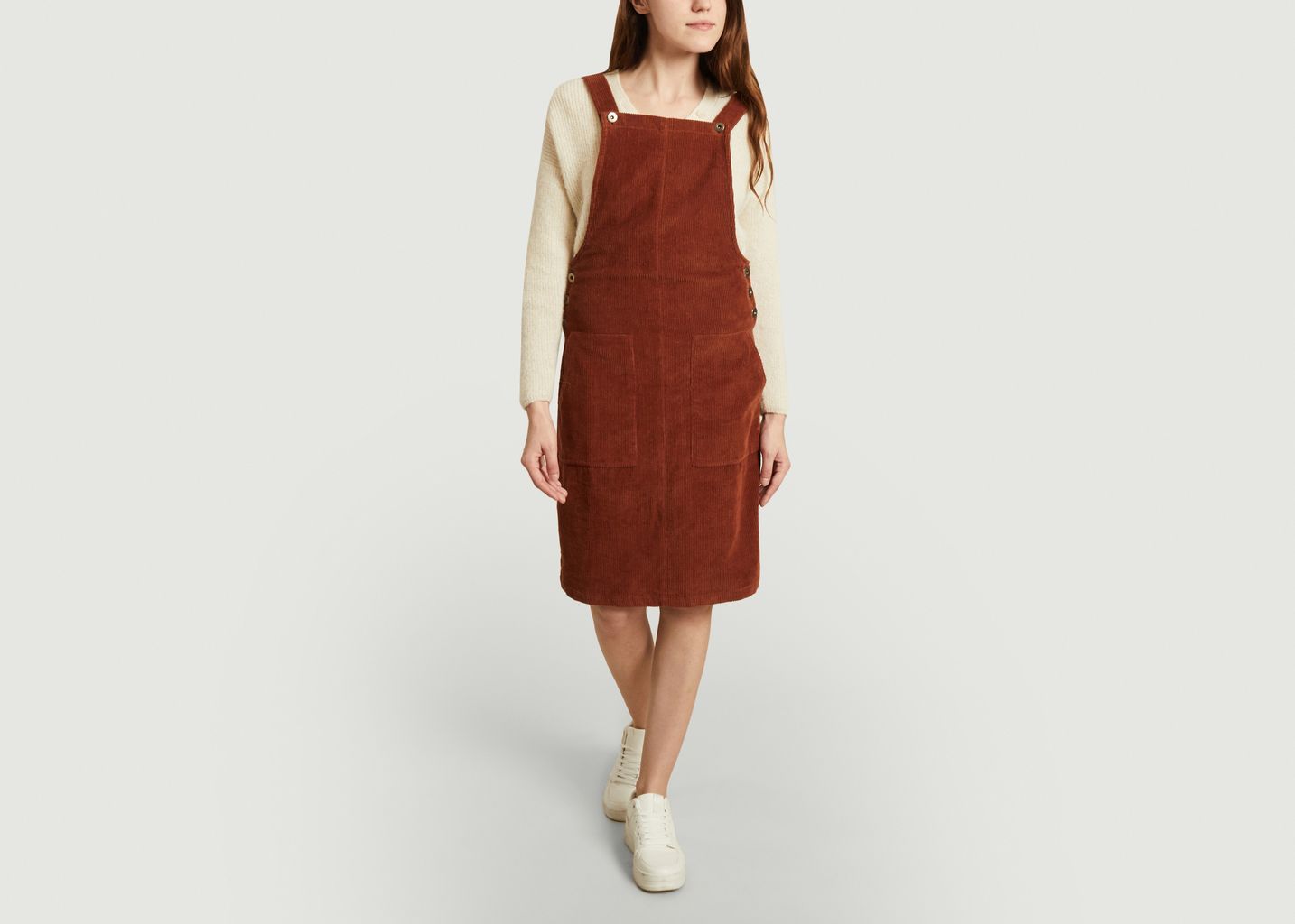 Robe salopette en velours côtelé Bell - Thinking Mu