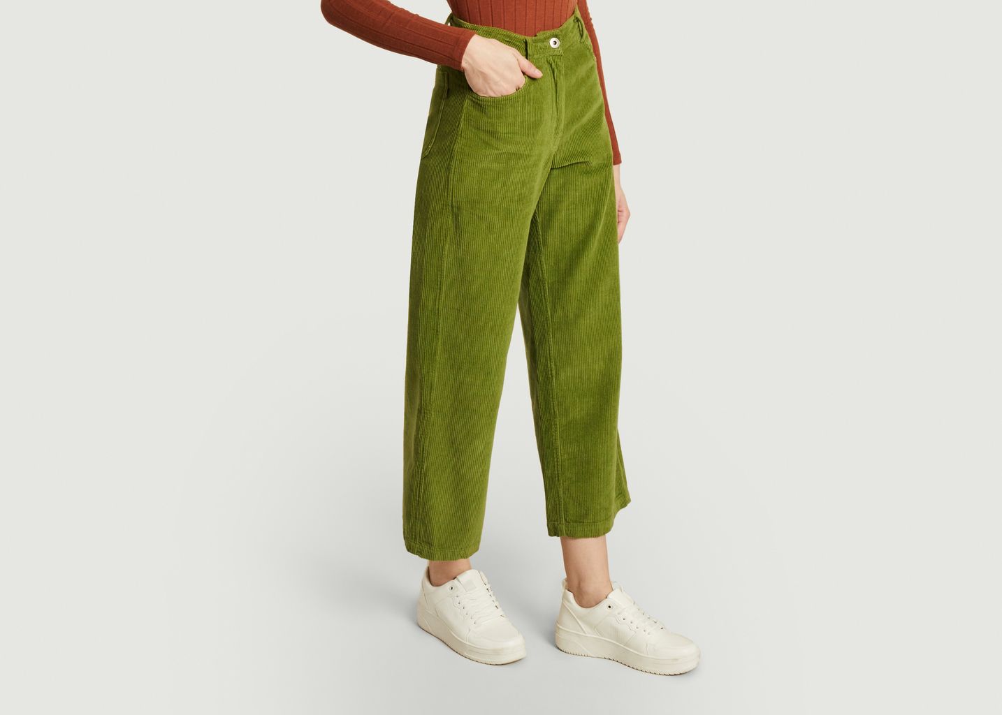 Pantalon ample 7/8e en velours côtelé Elephant - Thinking Mu