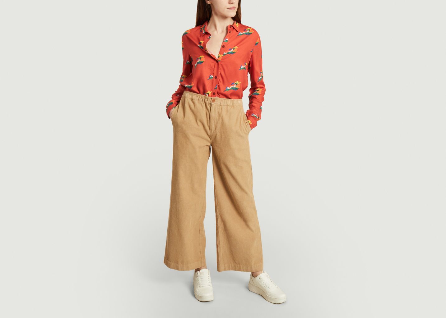 Pantalon ample en velours côtelé de coton bio Maia - Thinking Mu