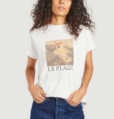 Organic cotton printed T-shirt La Plage