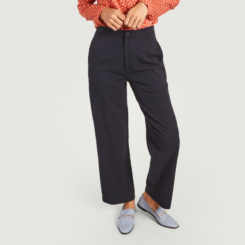 Sale Mariam seersucker pants Navy Blue 