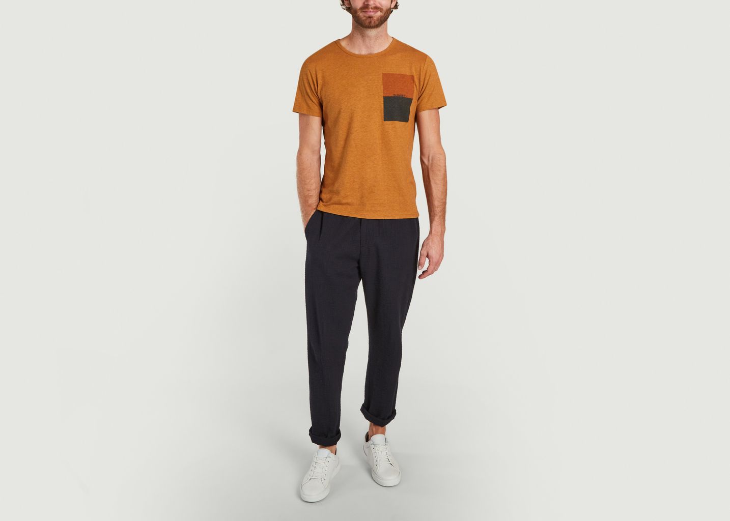 Travel seersucker pants Navy Blue 