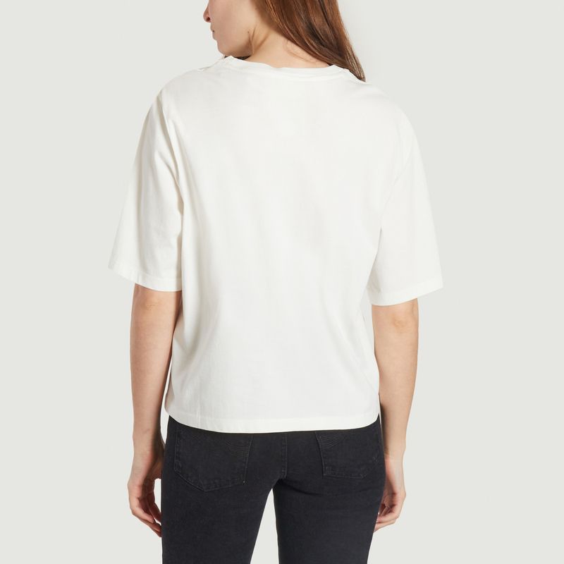 Weißes T-Shirt mit mehrfarbigem Aufdruck  - Thinking Mu 