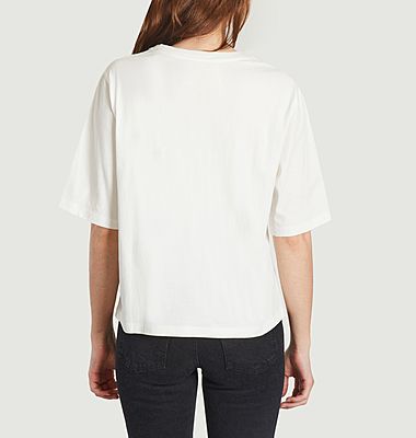 T-shirt blanc imprimé multicolore 