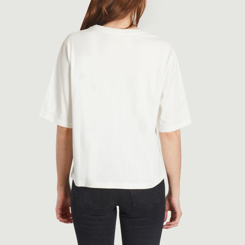 T-shirt blanc imprimé multicolore  - Thinking Mu 