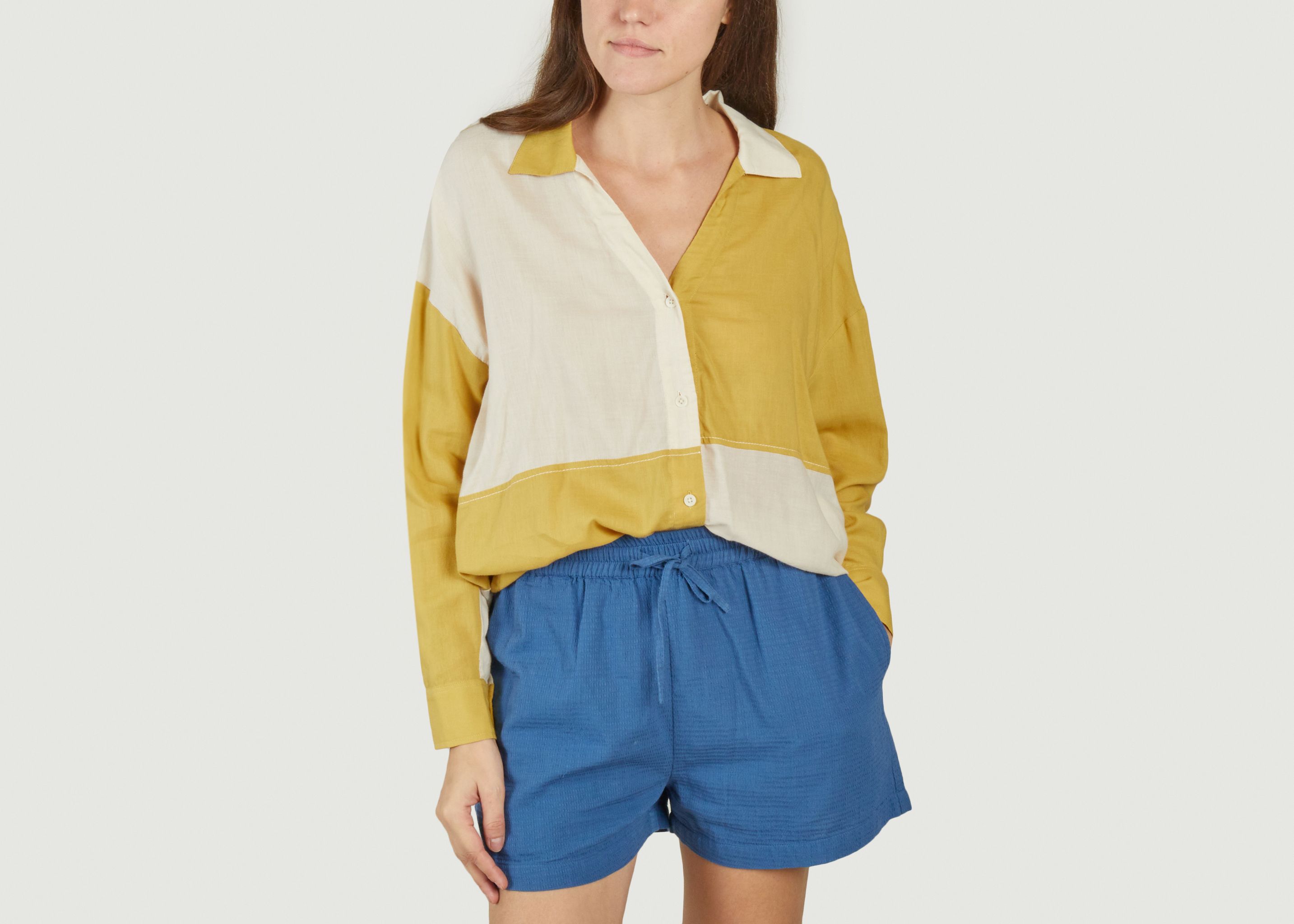 Abmar Patched Margaret Blouse - Thinking Mu 