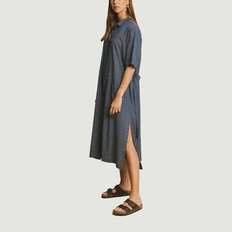 Robe imprimé carreaux en coton biologique - Thinking Mu
