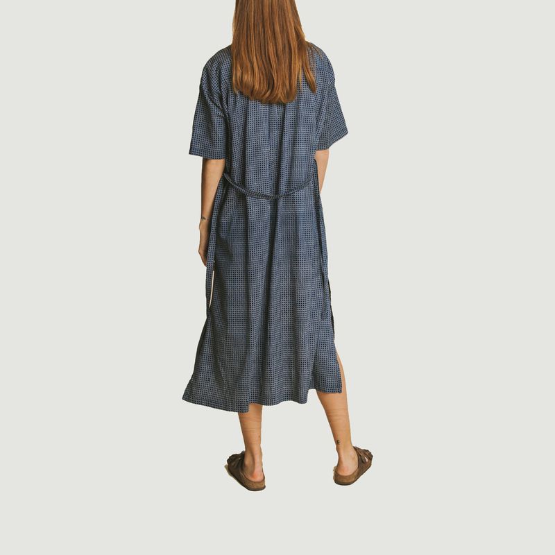 Robe imprimé carreaux en coton biologique - Thinking Mu