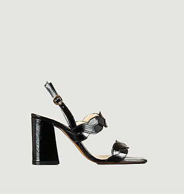 Rhea heel sandal in soft patent leather