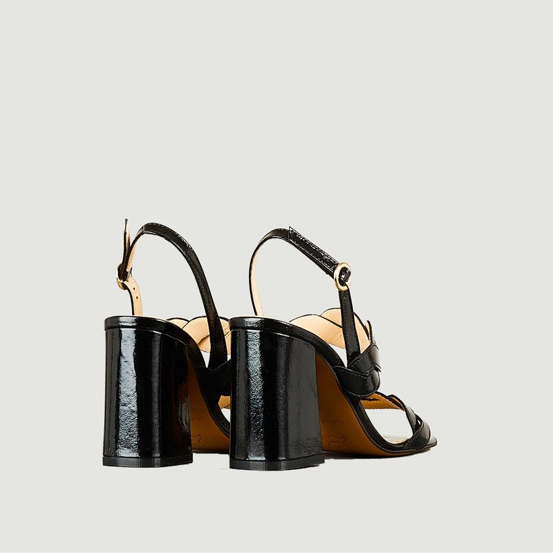 Rhea heel sandal in soft patent leather - Tila March