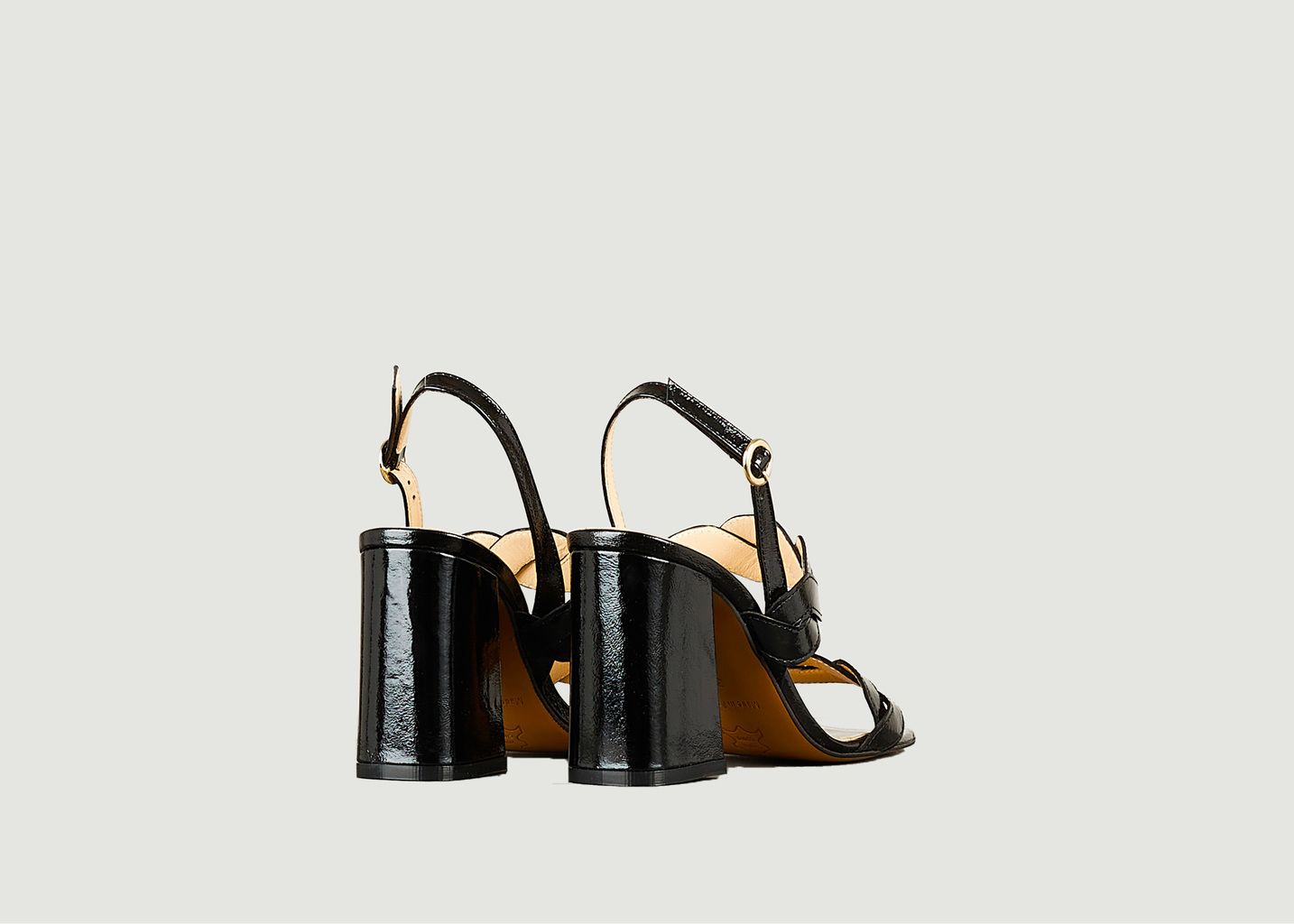 Rhea heel sandal in soft patent leather - Tila March