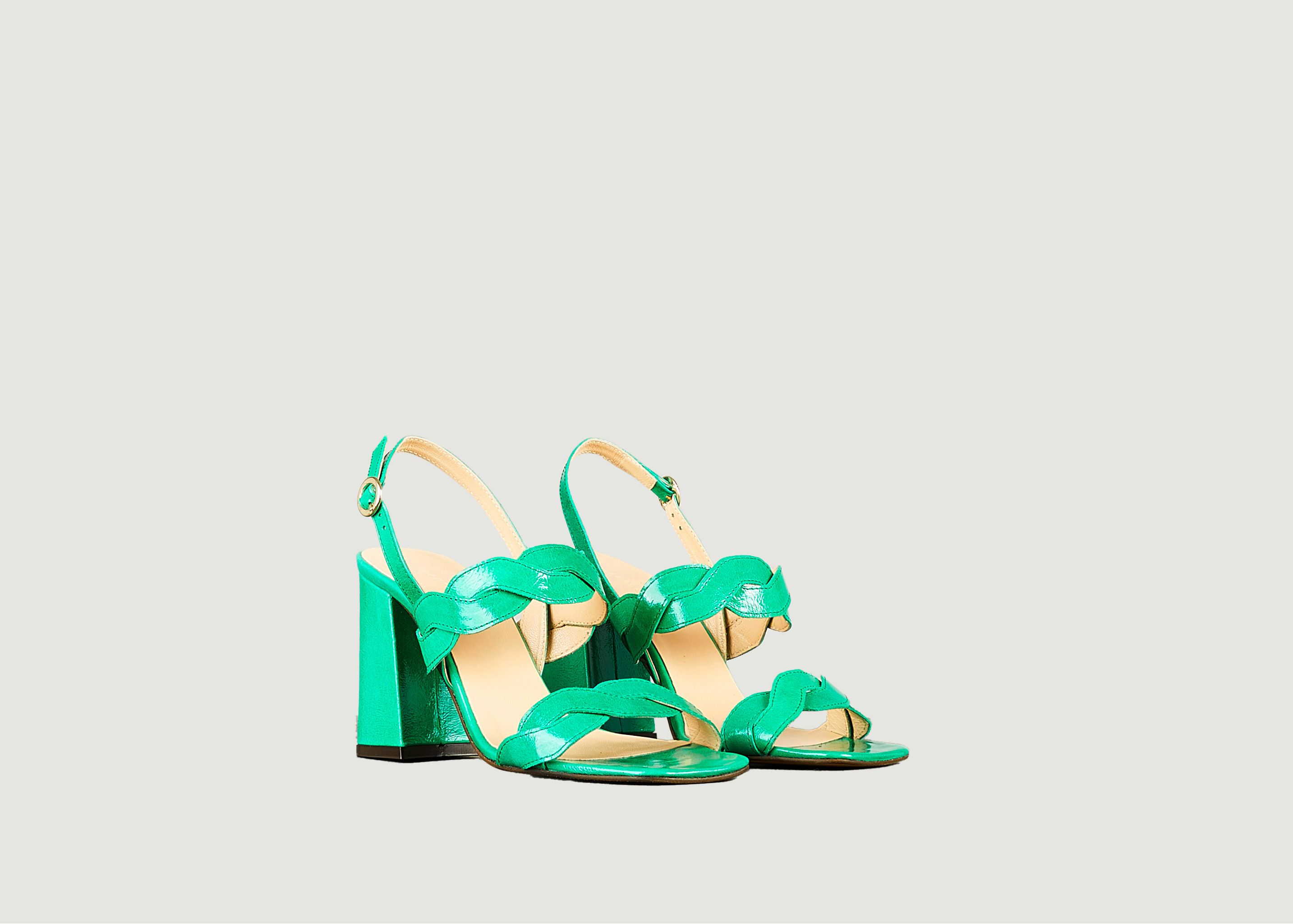 Rhea heel sandal in soft patent leather - Tila March