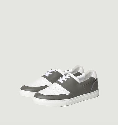 Low two-tone leather sneakers Pyla