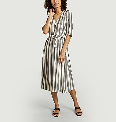 Striped belted dress Odessa Bungalow