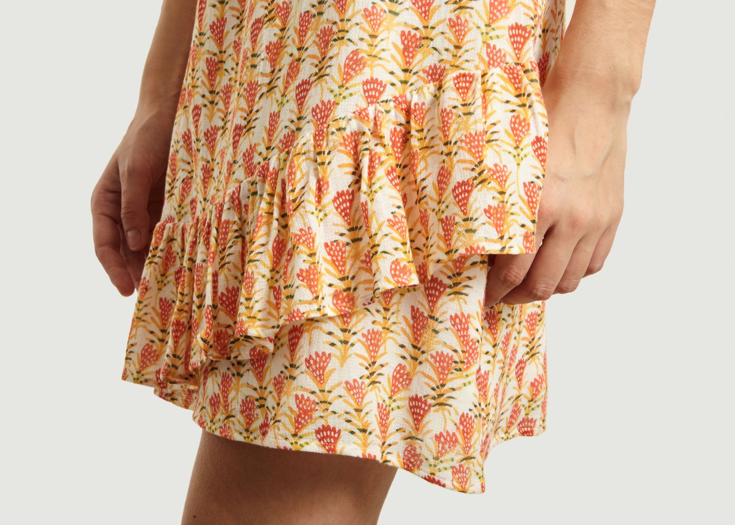 Oriane Floral Pattern Ruffle Dress - Tinsels