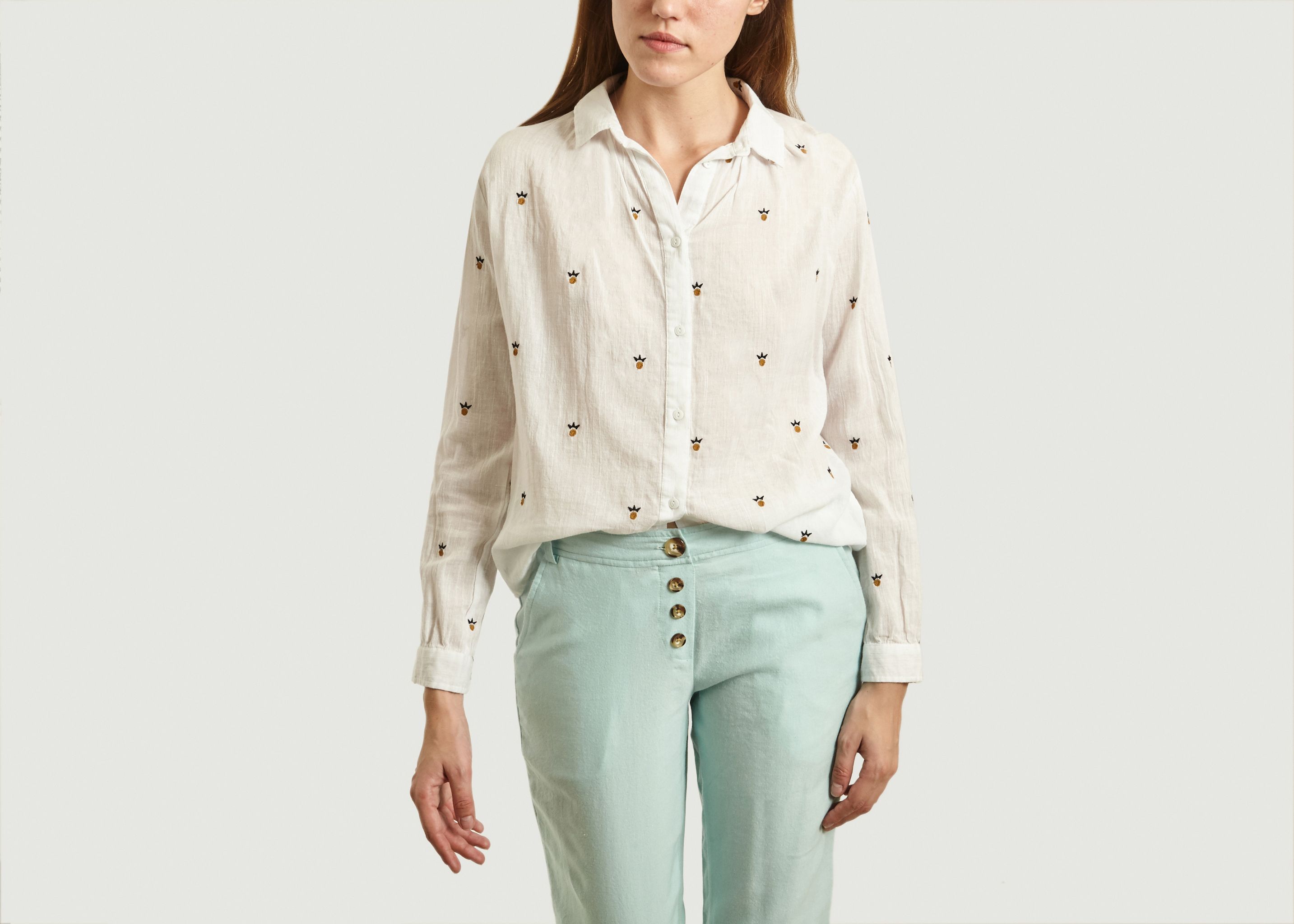Onawa Pineapple Pattern Cotton Shirt - Tinsels