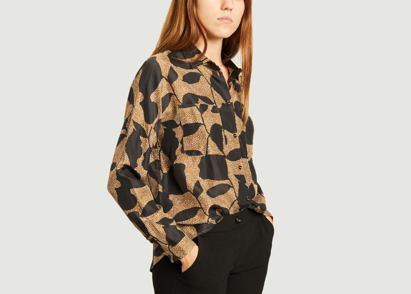 Chemise imprimée en soie Mirtha Pivoines - Tinsels