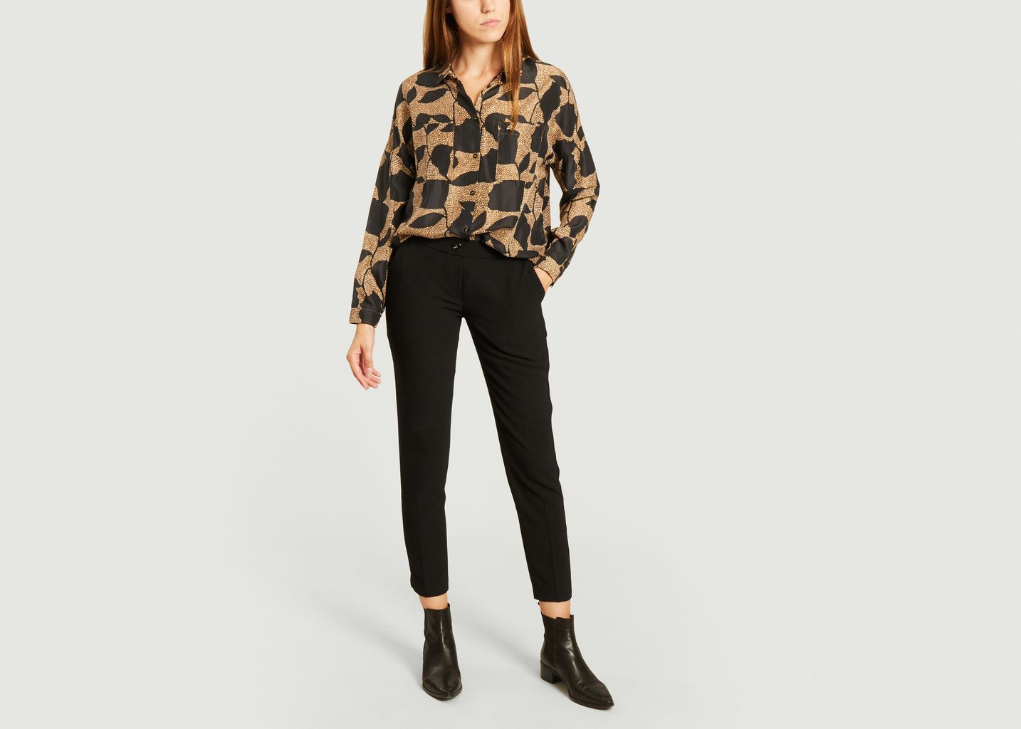 Chemise imprimée en soie Mirtha Pivoines - Tinsels