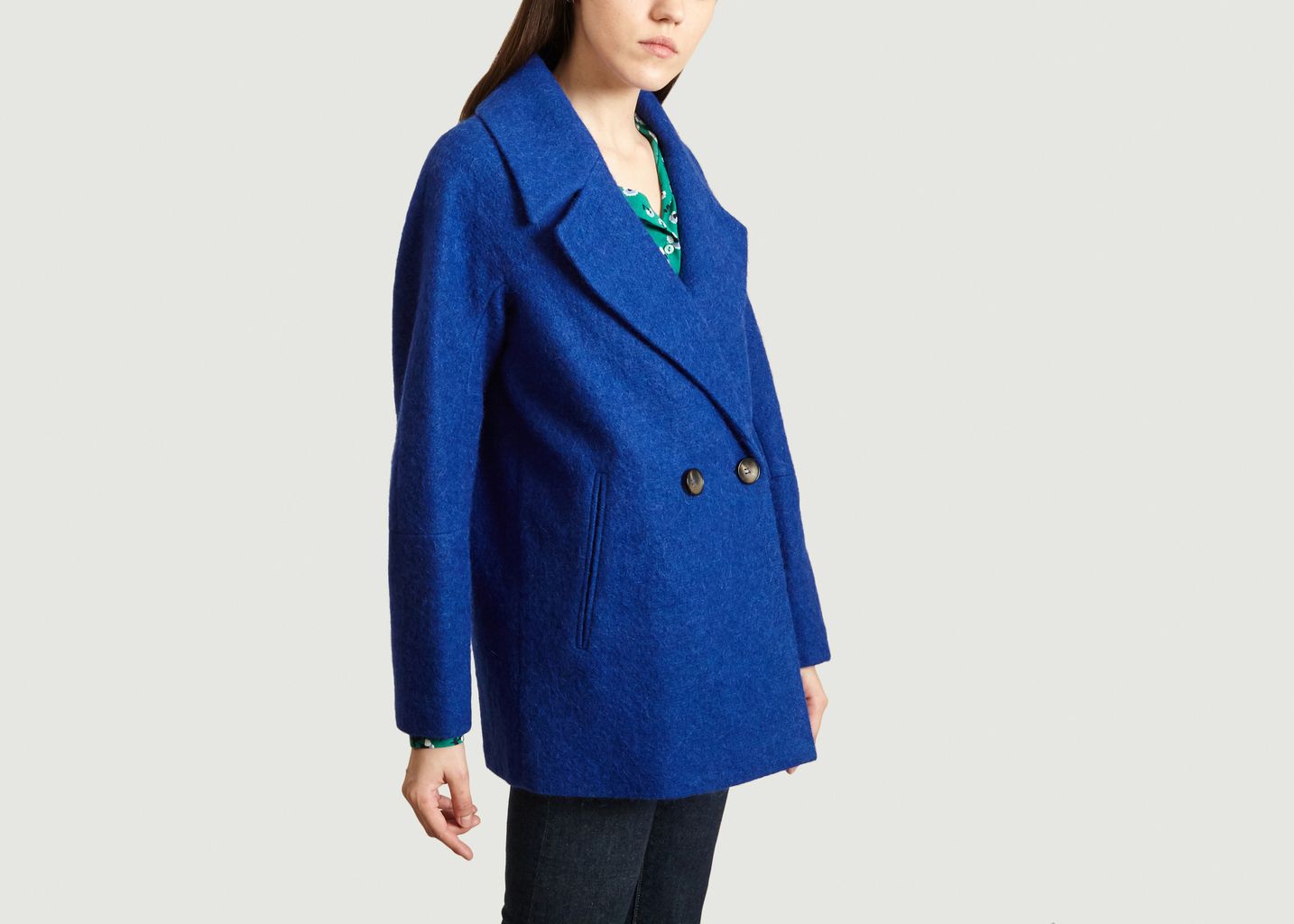 manteau court bleu