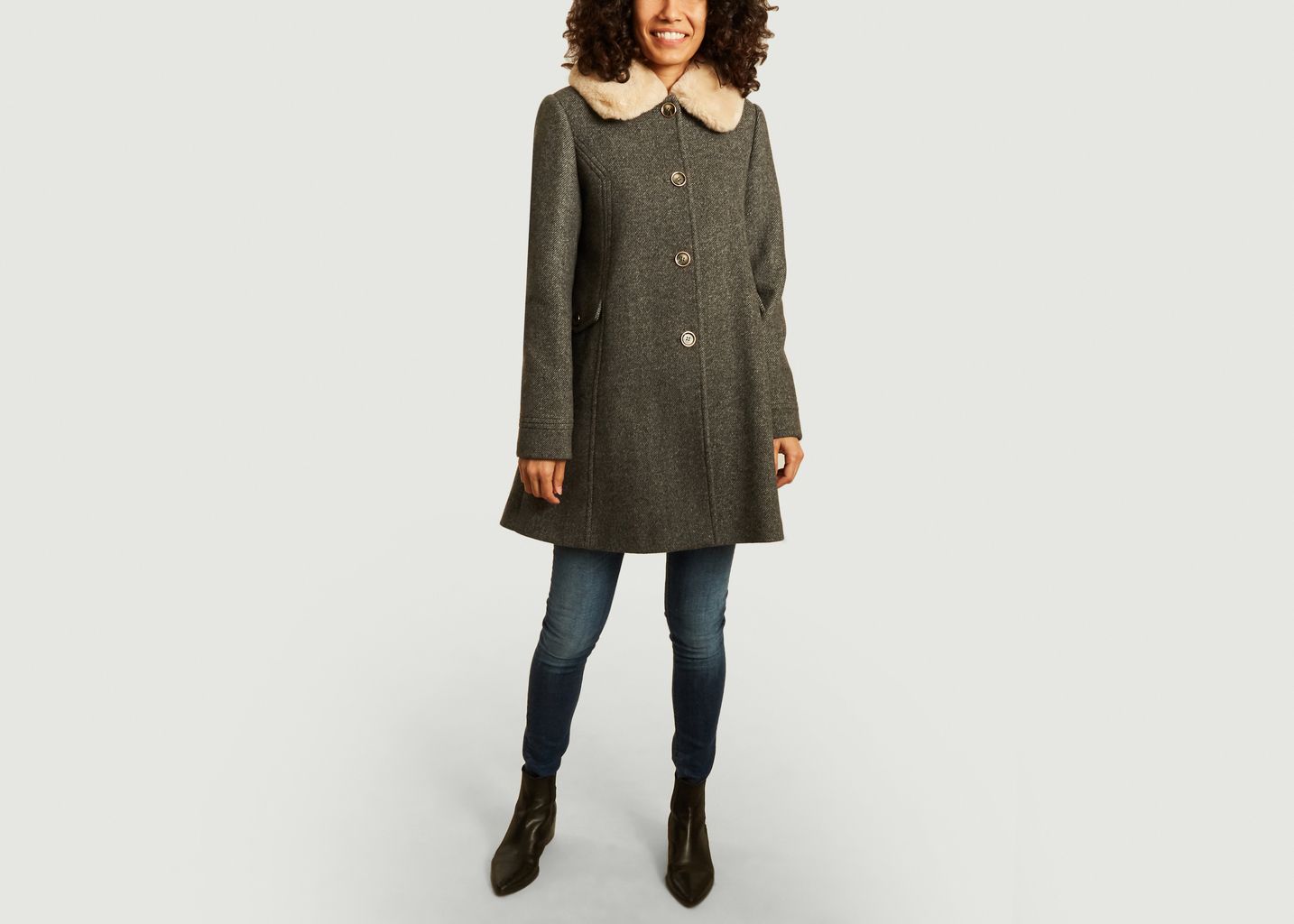 Balmaz coat with removable collar - Trench And Coat