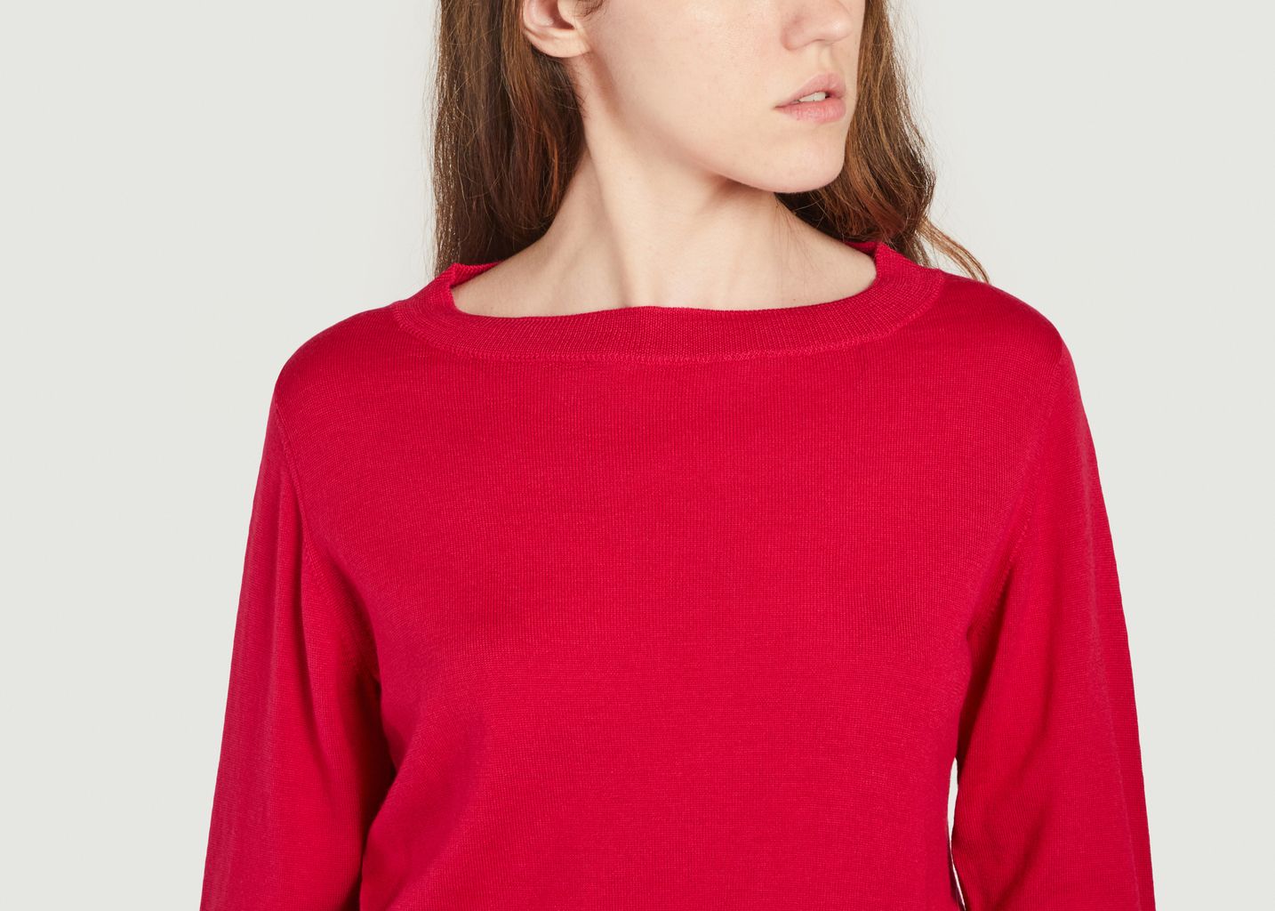 Extra fine wool round neck crop sweater - Tricot