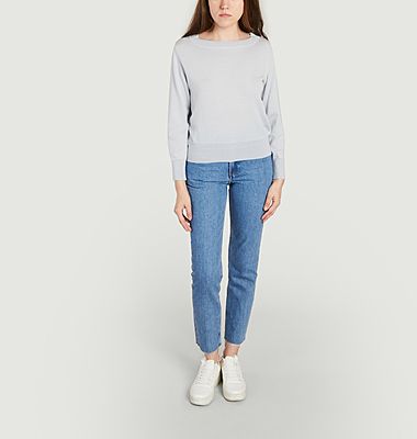 Pull col rond crop en laine extrafine