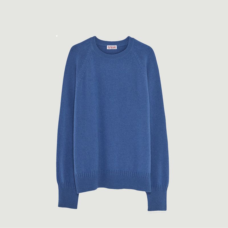 Round neck sweater in recycled cashmere and cotton - Tricot