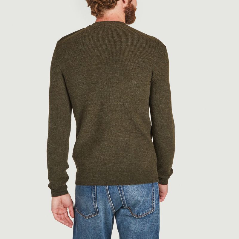 Sailor's button-down sweater in organic wool - Tricot
