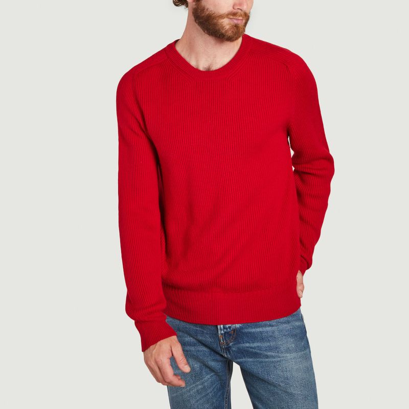 Ribbed sweater in organic wool - Tricot