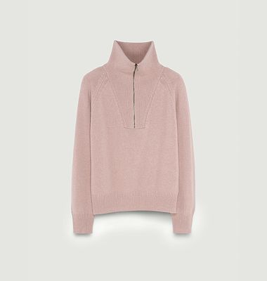 Pull col zippé en Cachemire