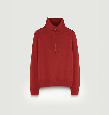 Cashmere zip neck jumper